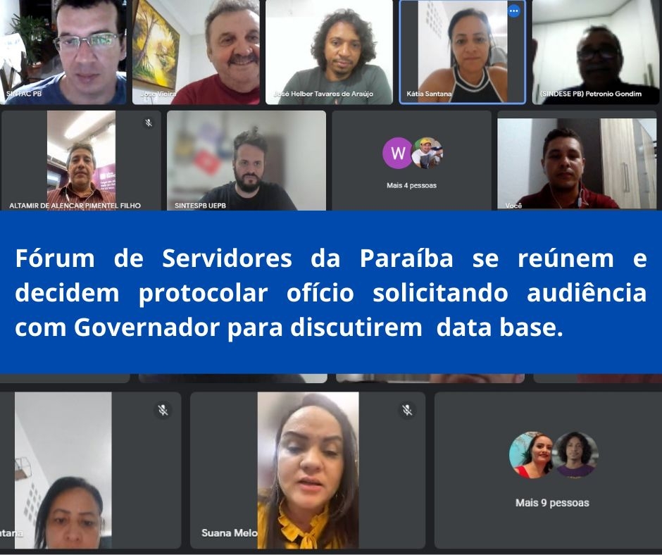 Reunião do Fórum de Servidores da Paraíba para discutirem acerca da data base.